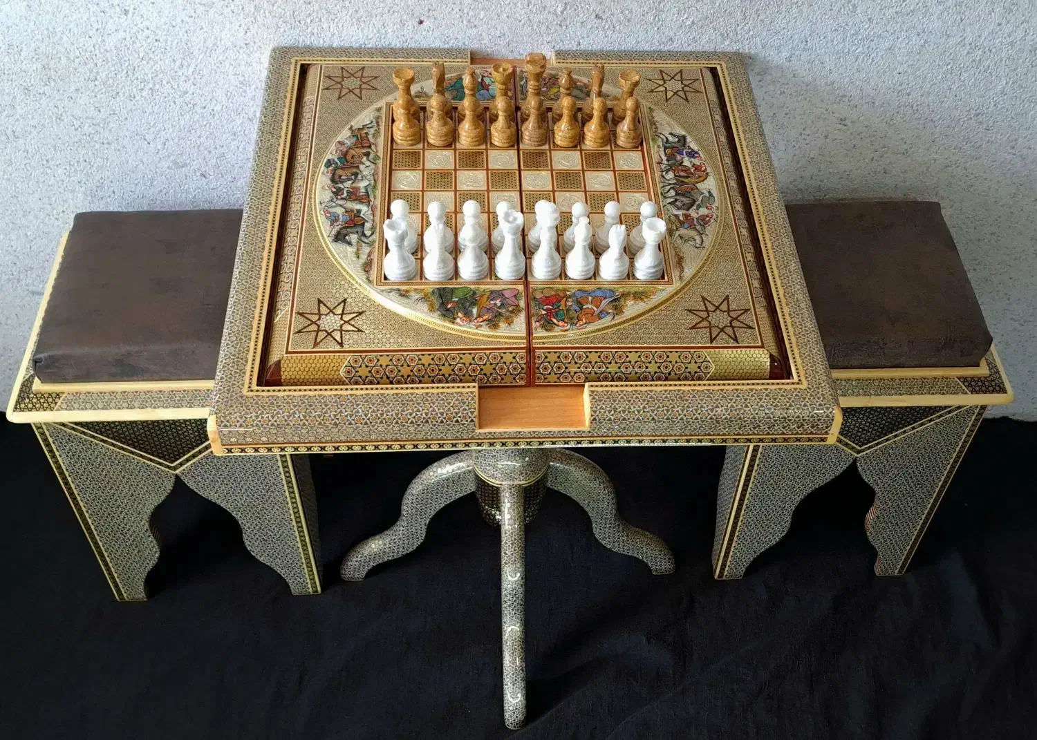 میزو و صندلی تخته نرد و شطرنج خاتم ( مربع )|کلکسیون و سرگرمی|تهران, تهرانسر غربی|دیوار