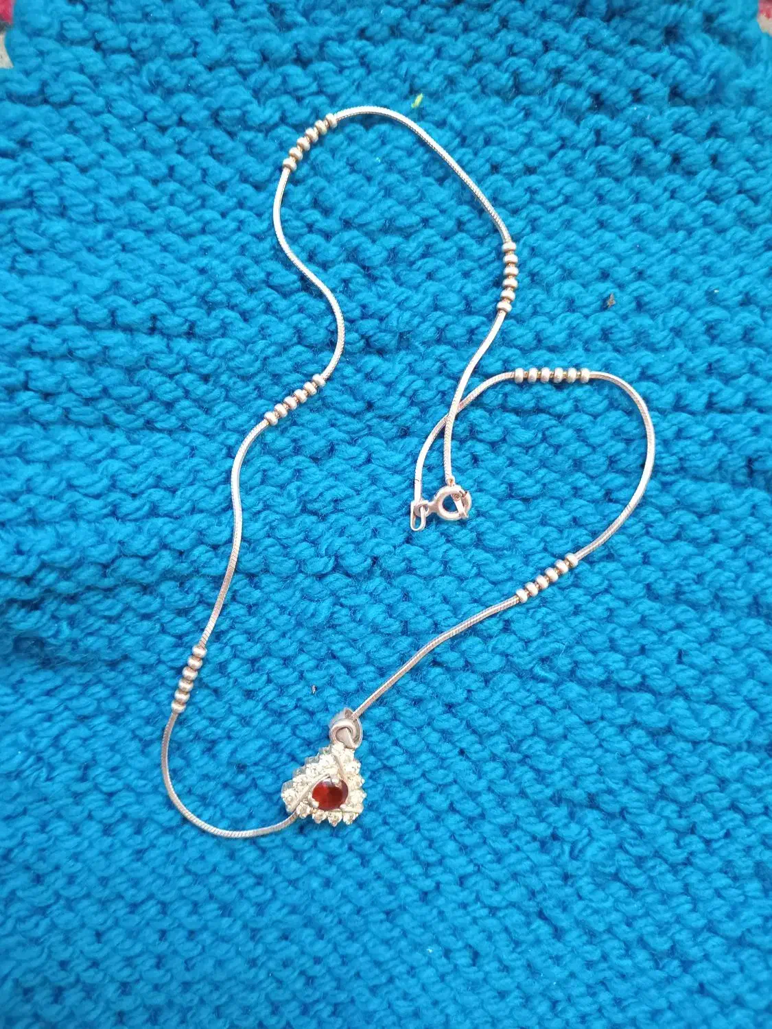 گردنبند نقره زنانه گردنبند یاقوت|جواهرات|نوشهر, |دیوار