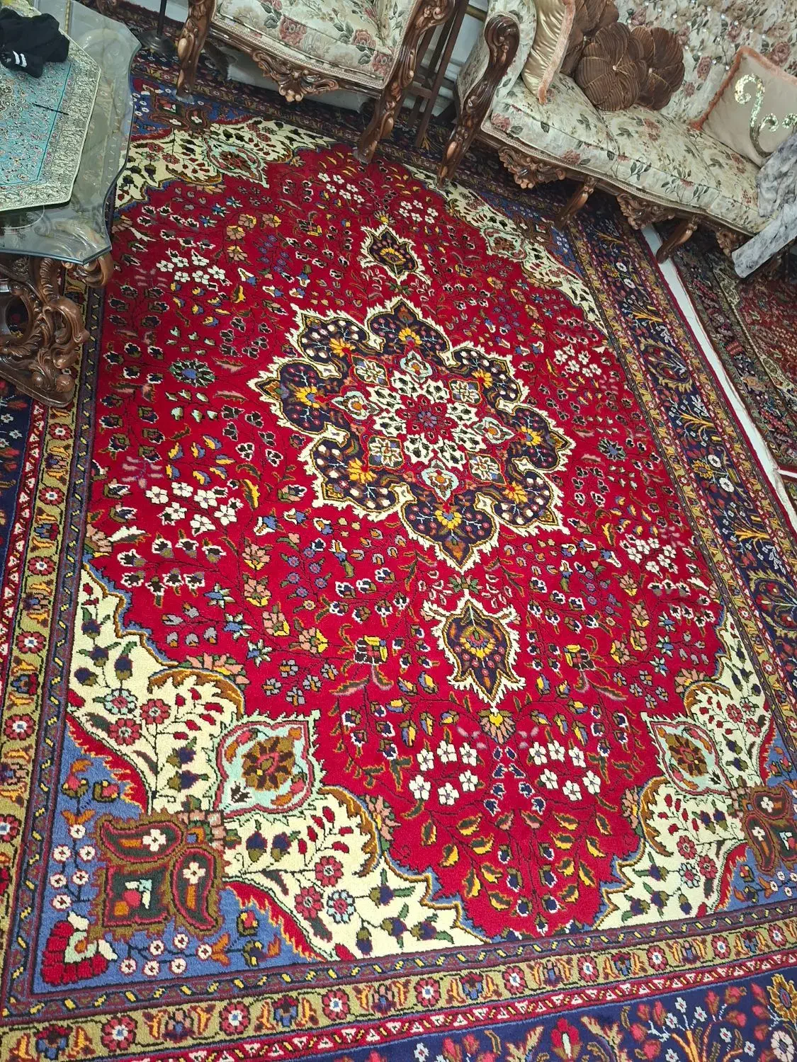 فرش دستبافت ۱۲ متری در حد نو|فرش|مرند, |دیوار