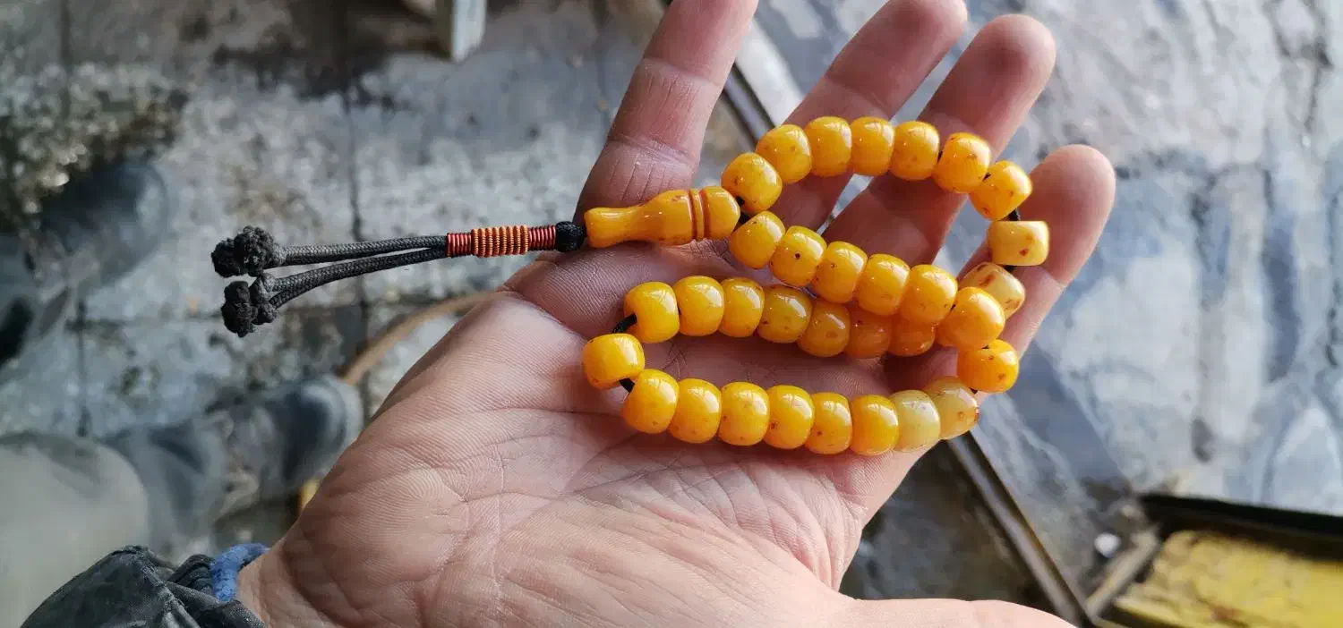 تسبیح کرپ کهنه قاجاری|کلکسیون اشیاء عتیقه|کوهدشت, |دیوار