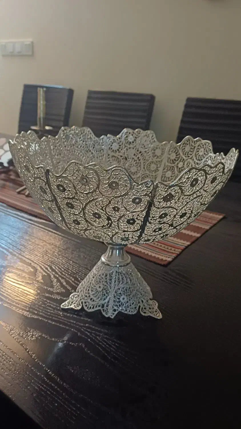 میوه خوری مس روکش نقره ملیله کاری|صنایع دستی و سایر لوازم تزئینی|شیراز, معالیآباد|دیوار