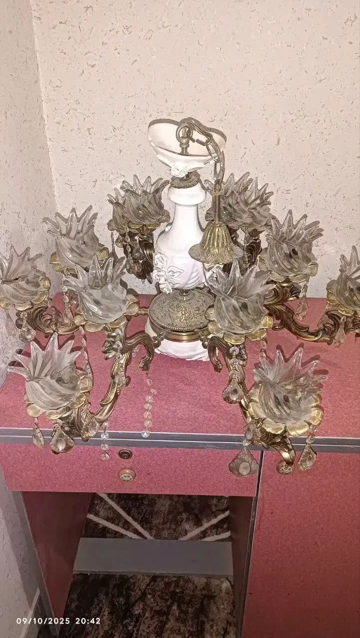 لوستر ۱۲ شعله|لوستر و چراغ آویز|کرج, مصباح|دیوار