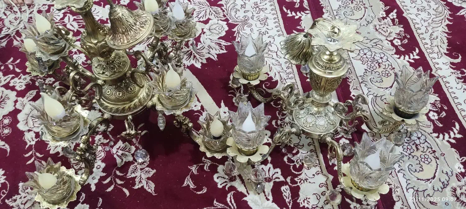 لوستر دو عدد رنگ ثابت و در حد نو|لوستر و چراغ آویز|مشهد, نوید|دیوار