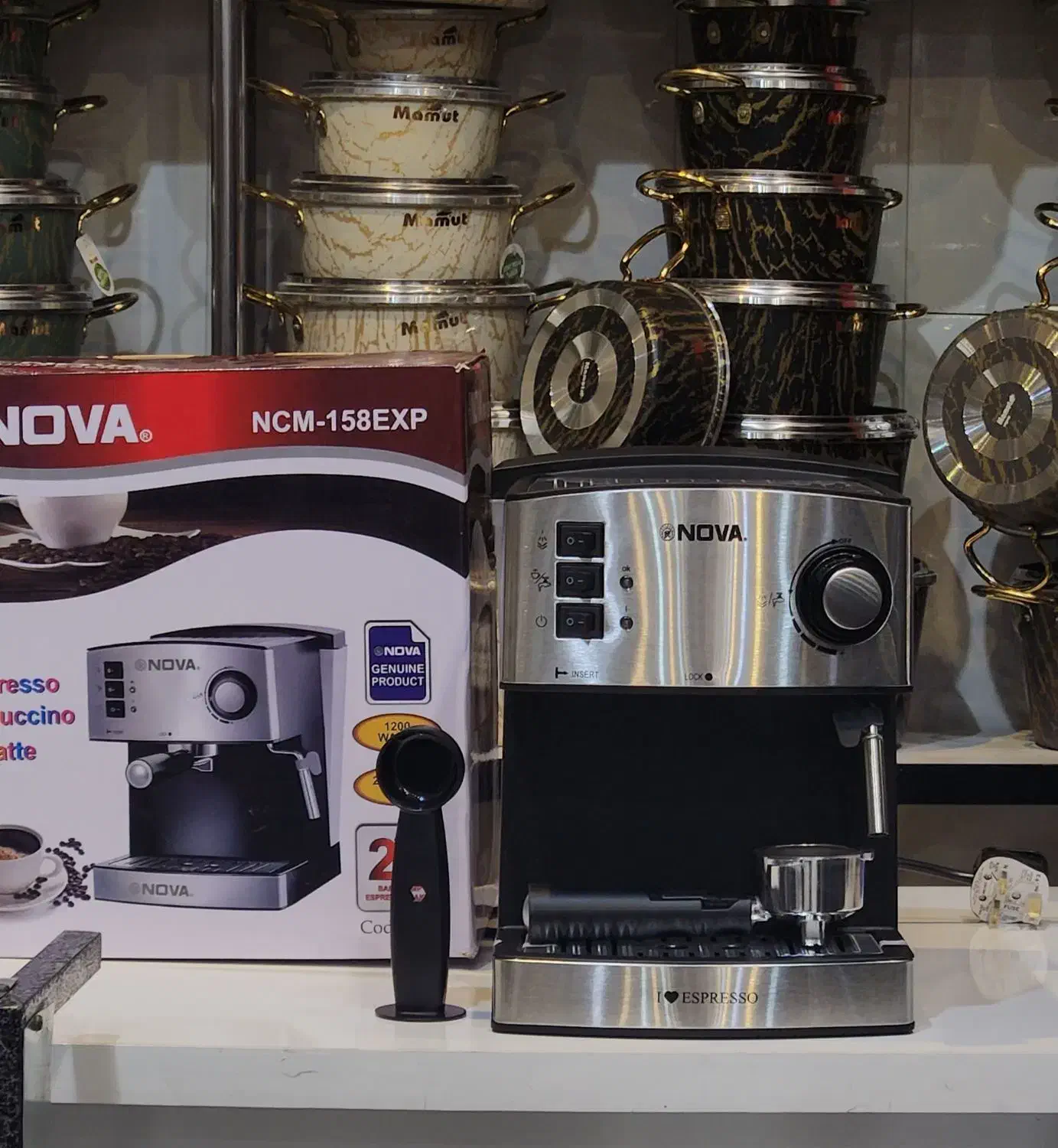 اسپرسو ساز نوا ۱۵۸ اصلی۲۵بار بخار حرفه ای قهوه ساز|سماور، چای‌ساز، قهوه‌ساز|قم, شهرک فاطمیه|دیوار
