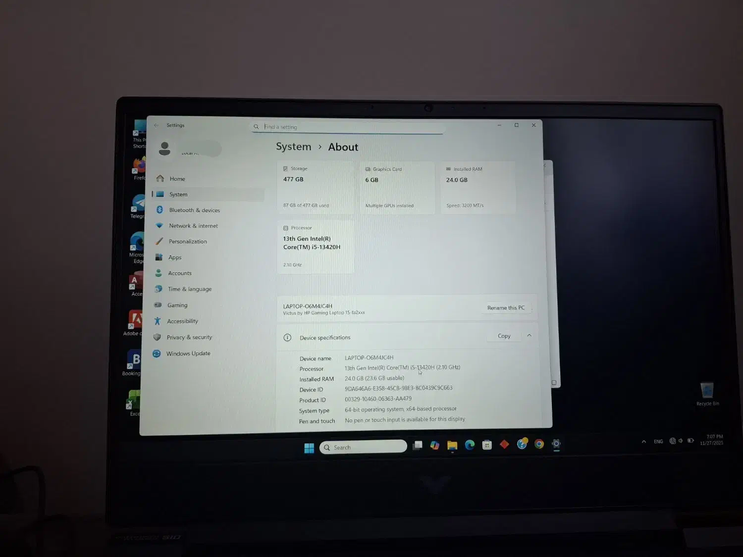 لب‌تاپ  hp victus15 gaming fa2013dx|رایانه همراه|تهران, فلسطین (میدان انقلاب)|دیوار