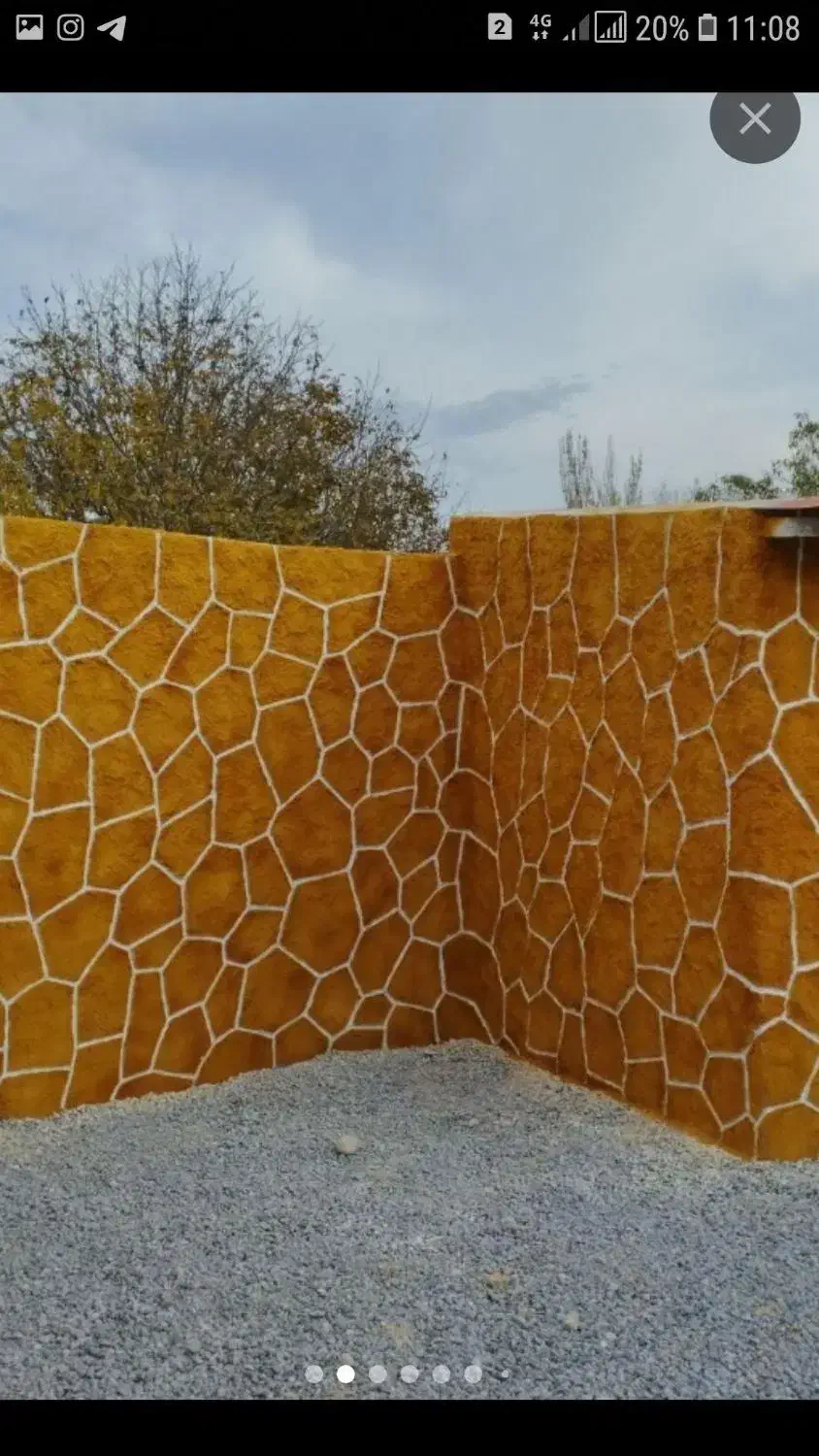سیمانکاری با طرح سنگ ورنگ کاری|خدمات پیشه و مهارت|آذرشهر, |دیوار