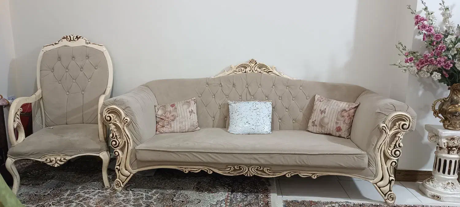 مبلمان شش نفره|مبلمان خانگی و میز عسلی|نسیم‌شهر, |دیوار