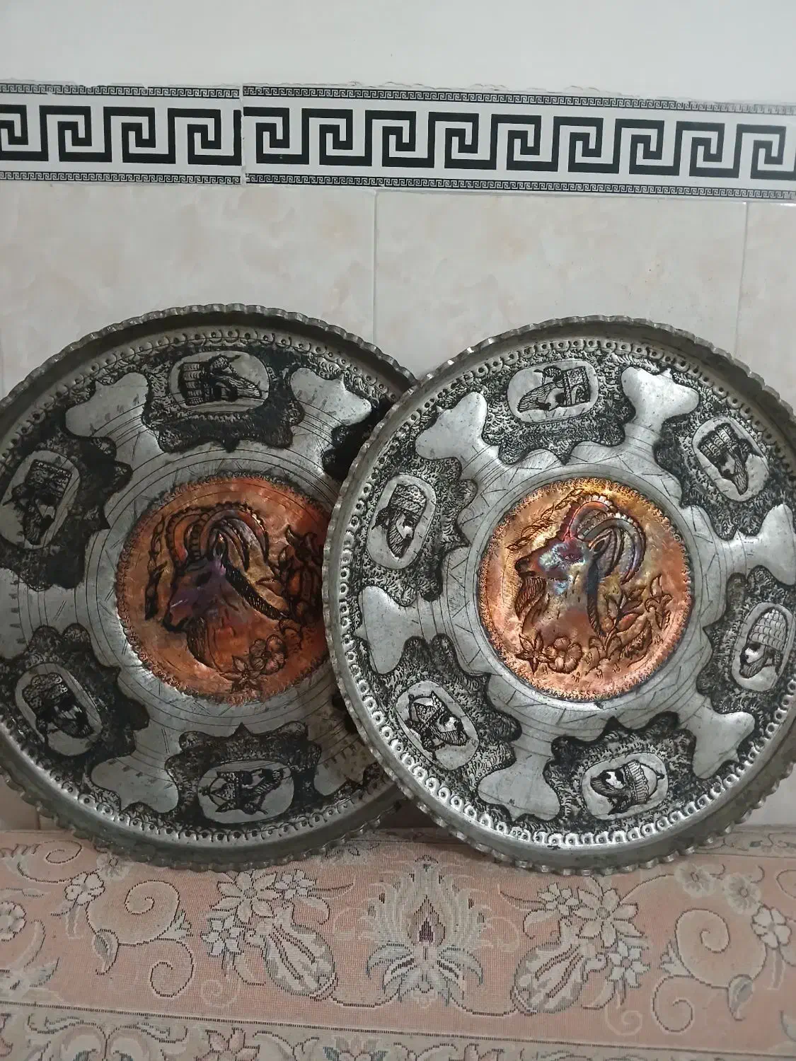 دو عدد مجمعه مسی قلم کاری|کلکسیون اشیاء عتیقه|قرچک, داوود آباد|دیوار