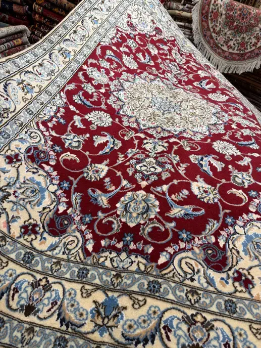 جفت فرش نایین گل ابریشم نوبافت|فرش|تهران, آسمان|دیوار