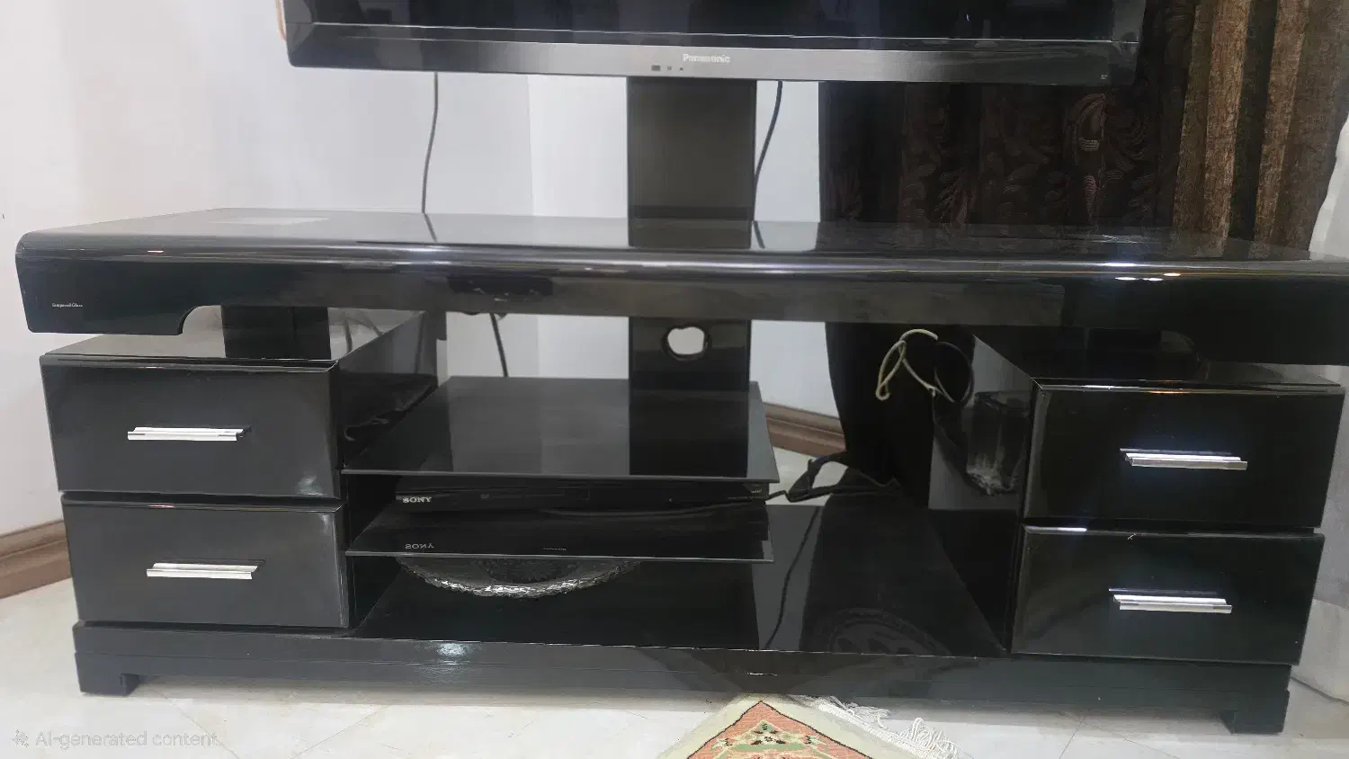 میز تلویزیون شیشهای مشکی|میز تلویزیون|صومعهسرا, |دیوار