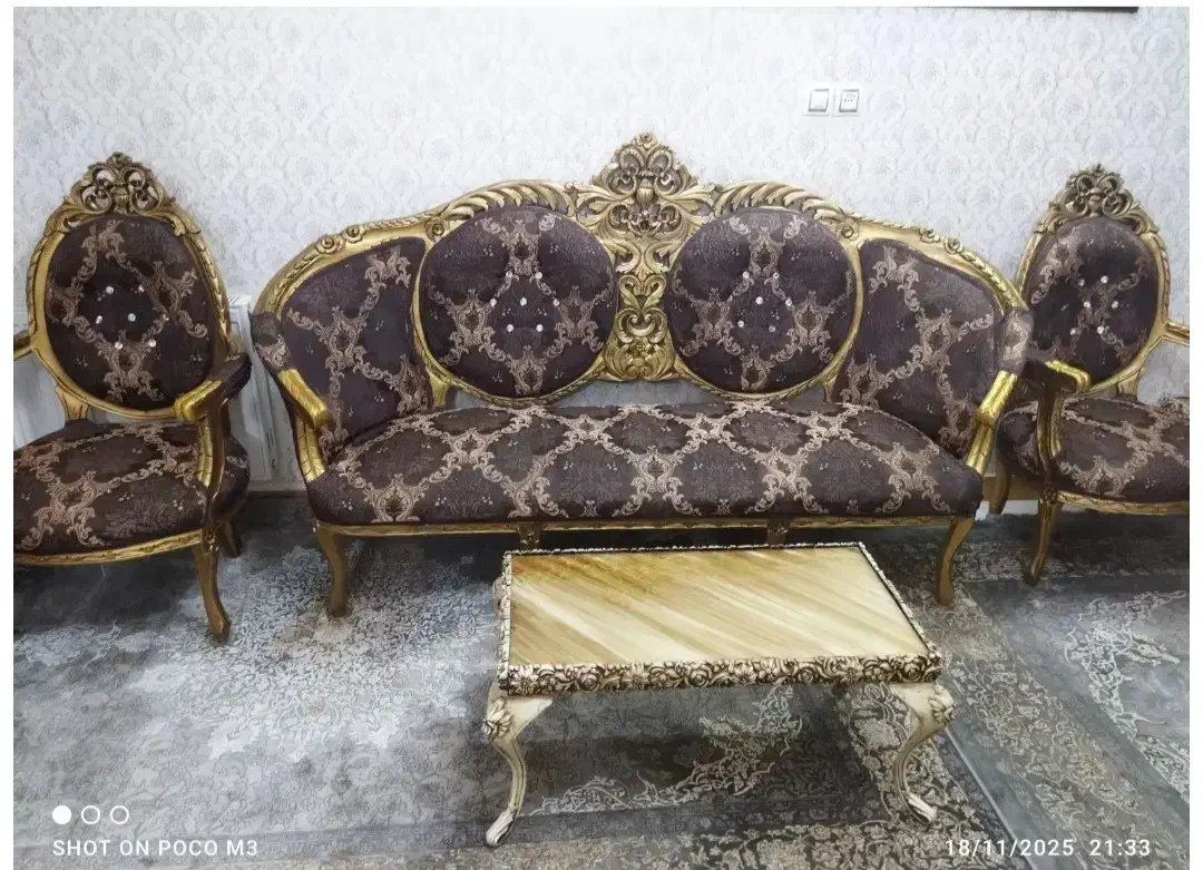 مبل سلطنتی ۹ نفره|مبلمان خانگی و میز عسلی|کرمانشاه, |دیوار