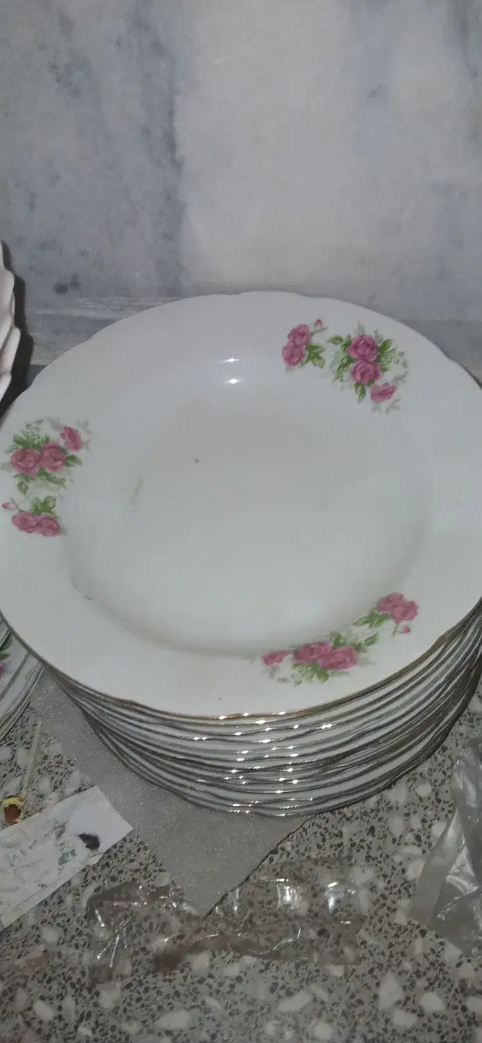 ظروف گلسرخ گل سرخ گلسرخی گل سرخی|ظروف سرو و پذیرایی|قم, باجک دو|دیوار