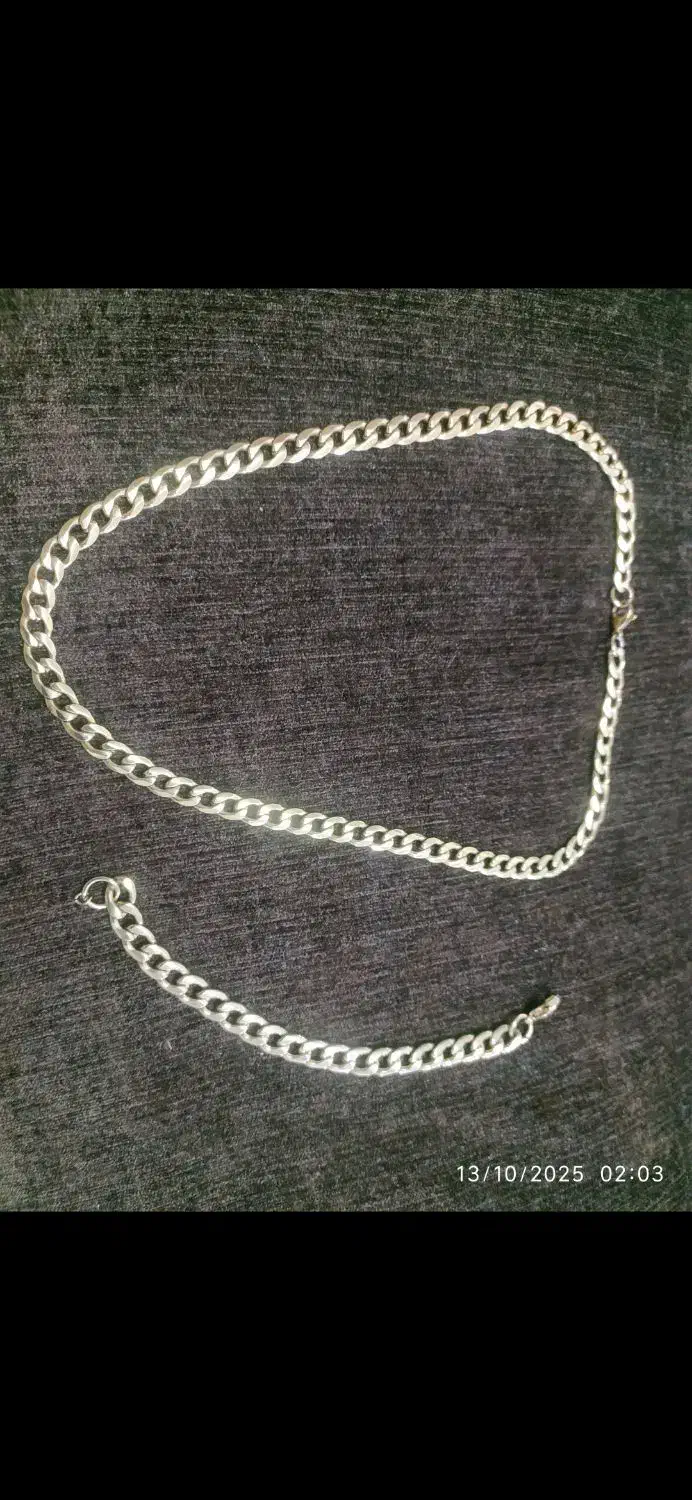 دست بند و گردنبند کارتیر طلایی رنگ ثابت ضد حساسیت|بدلیجات|کنارک, |دیوار