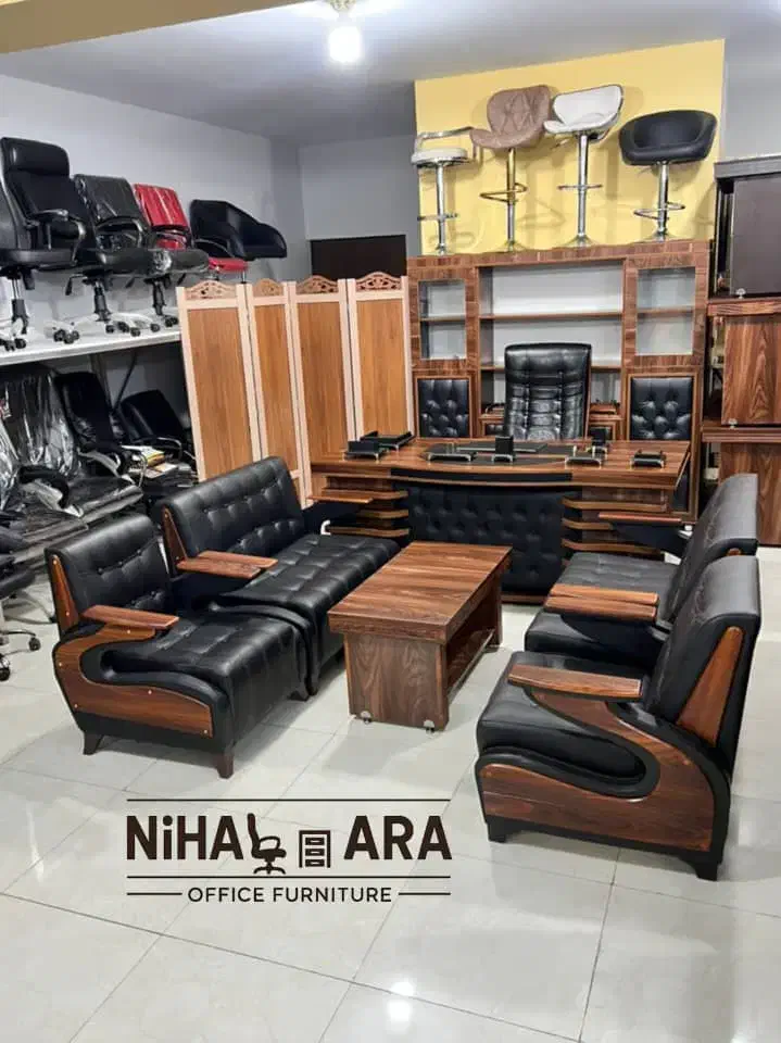 مبل اداری اطلس خاکستری میز مدیریت لیندا صندلی|دفتر کار|تهران, یافت آباد شمالی|دیوار