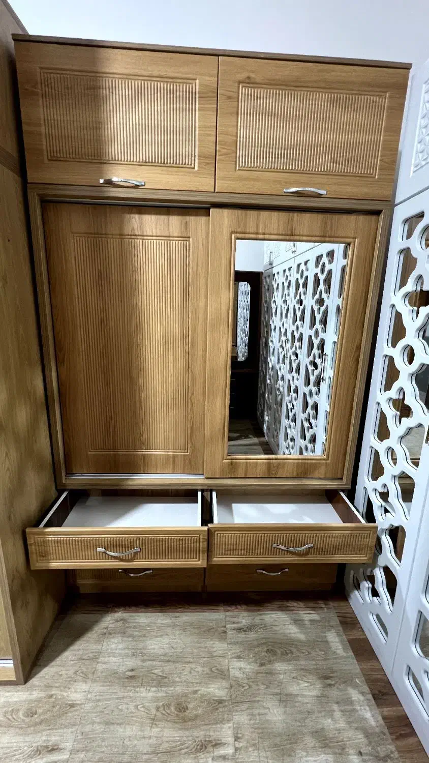 کمد چهار تکه MDF منبت دار|جاکفشی، کمد، دراور|کرمان, |دیوار