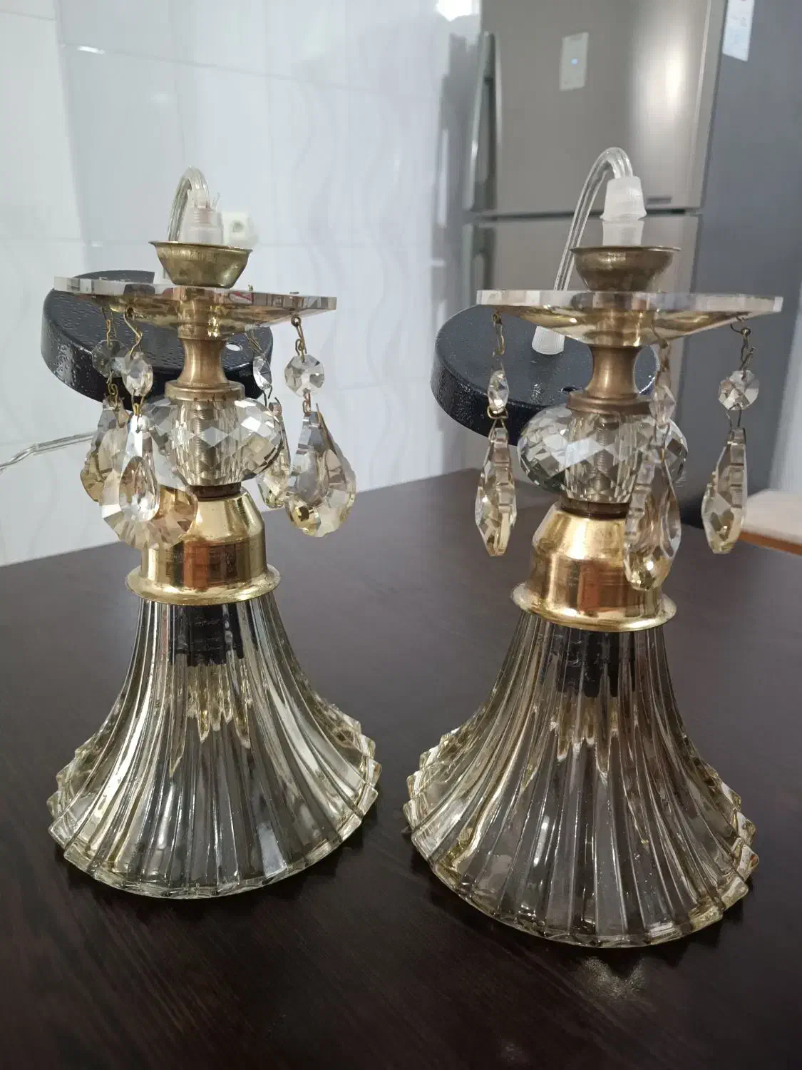 لوستر کریستال و چوبی|لوستر و چراغ آویز|بندر ترکمن, |دیوار