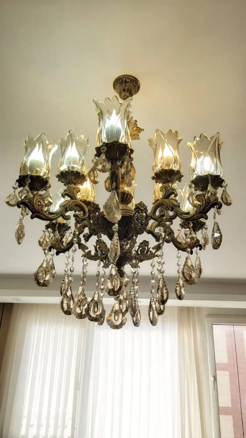 لوستر ۶ و ۵ شاخه برنزی|لوستر و چراغ آویز|تهران, تهرانسر شرقی|دیوار