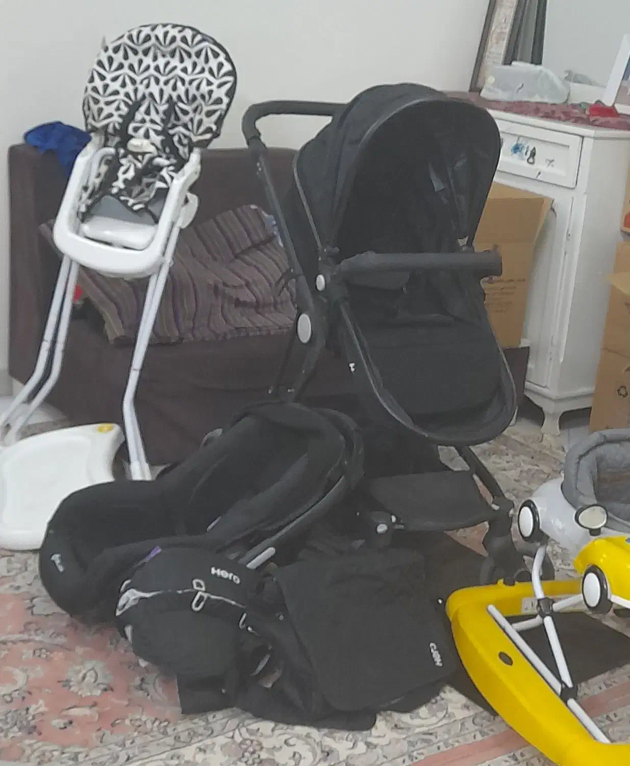 ست کامل کالسکه کریر روروئک کیف نوزاد صندلی غذا|کالسکه و لوازم جانبی|تهران, سلسبیل شمالی|دیوار