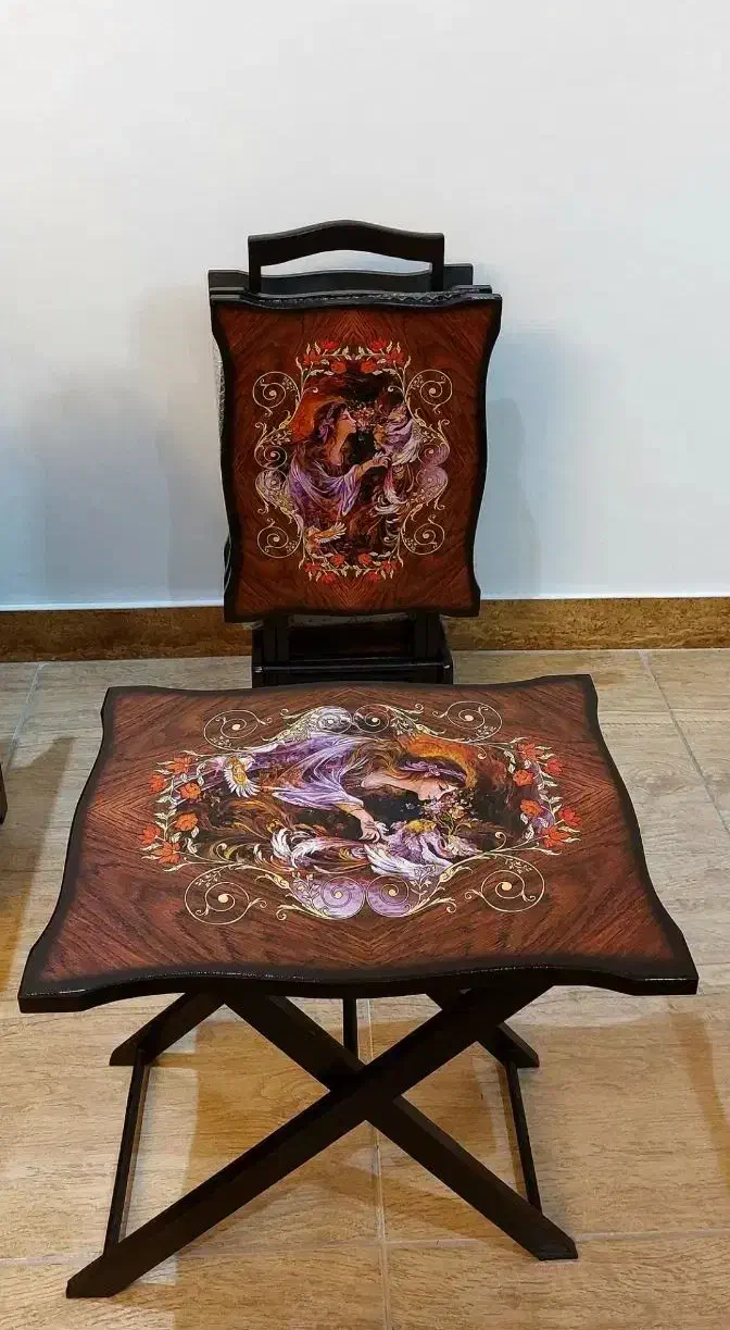 میز عسلی ۴ تایی تاشو چمدانی،چوب MDF پولیشی|مبلمان خانگی و میز عسلی|لاهیجان, انقلاب|دیوار