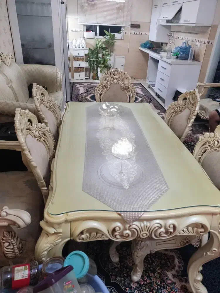 میز نهار خوری ۶ نفره پلیمری|میز و صندلی غذاخوری|رشت, باهنر|دیوار