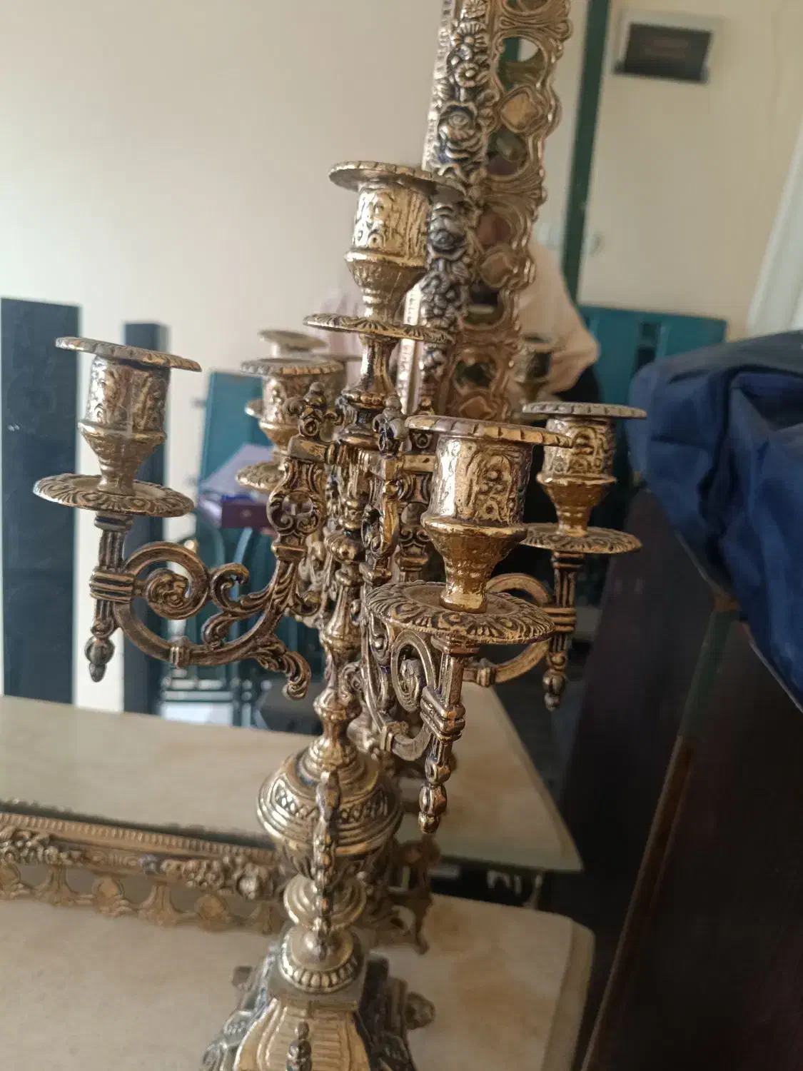 آینه شمعدان برنز|آینه|اردبیل, |دیوار