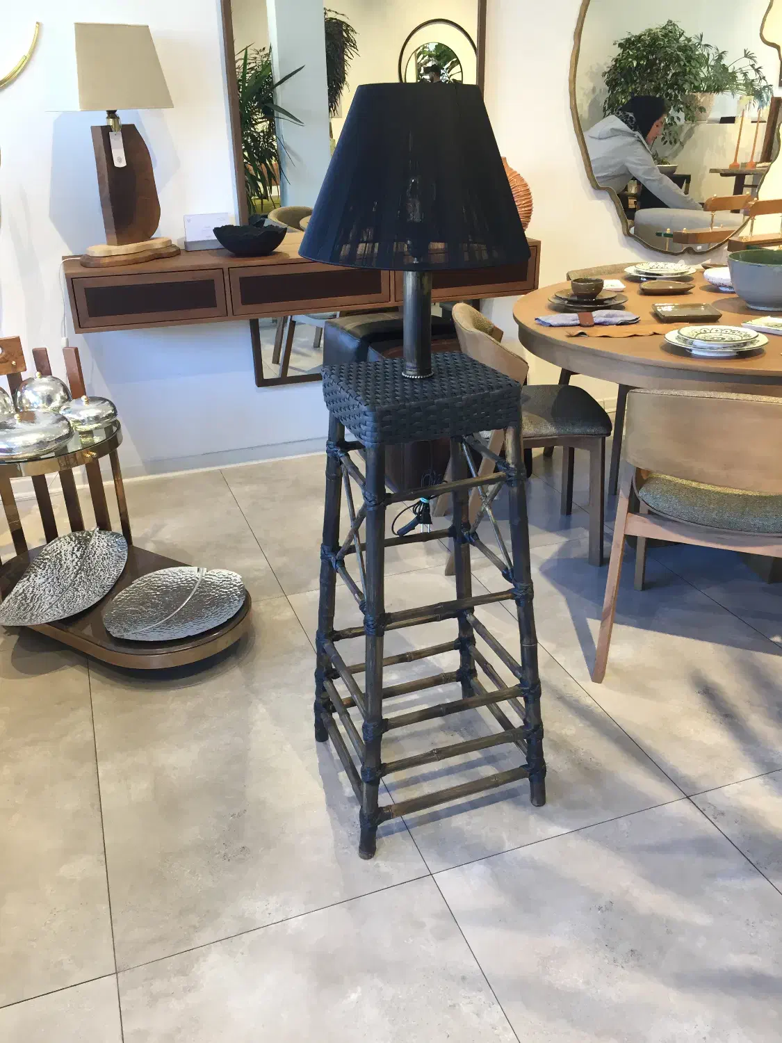 اباژوژ با پایه تمام بامبو( تک ساخت)|چراغ خواب و آباژور|تهران, جردن|دیوار