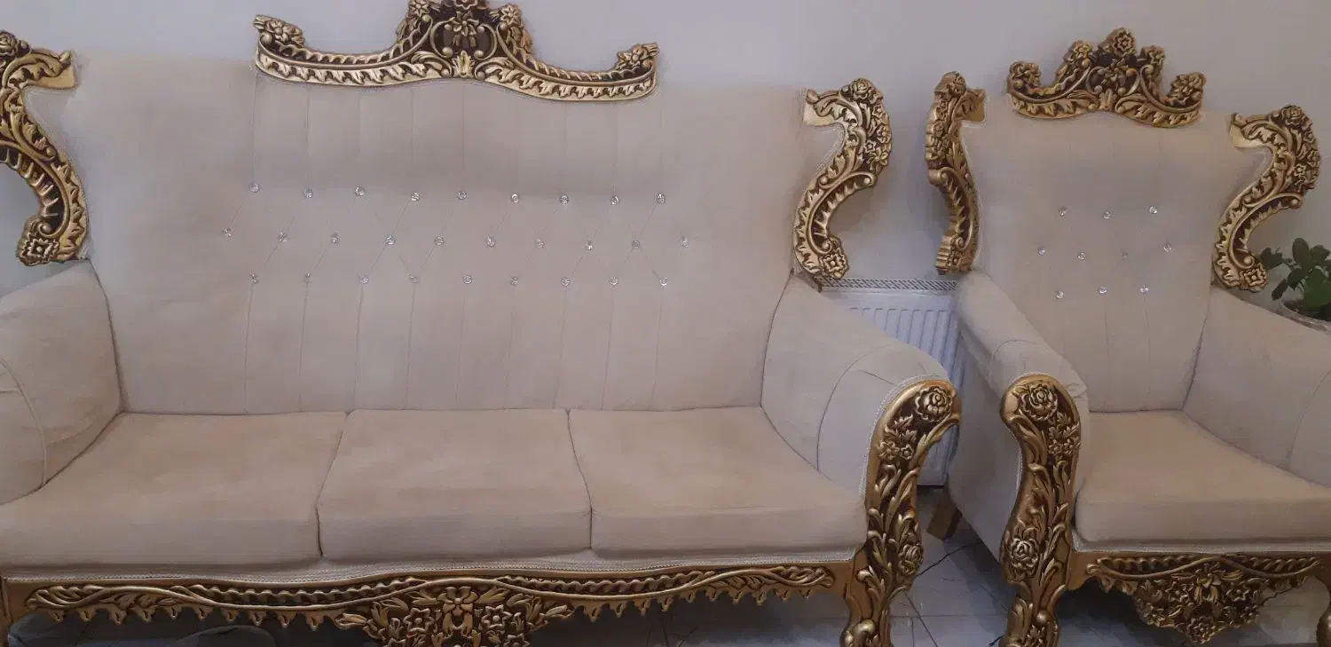 مبل ۷ نفره جلو مبلی و دوتا میز عسلی|مبلمان خانگی و میز عسلی|پردیس, فاز ۴|دیوار