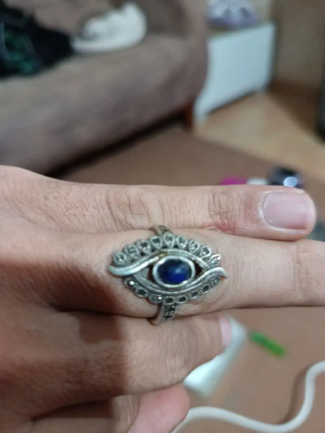 انگشتر نقره زنانه یاقوت کبود|زیورآلات و اکسسوری|پاکدشت, پاکدشت (مامازند)|دیوار