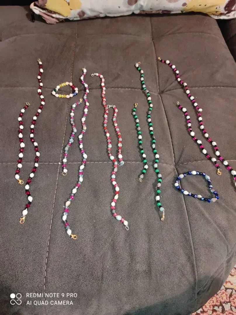 سفارش دستبند و گردنبند با سنگ طبیعی شال تسبیح|بدلیجات|سنگر, |دیوار