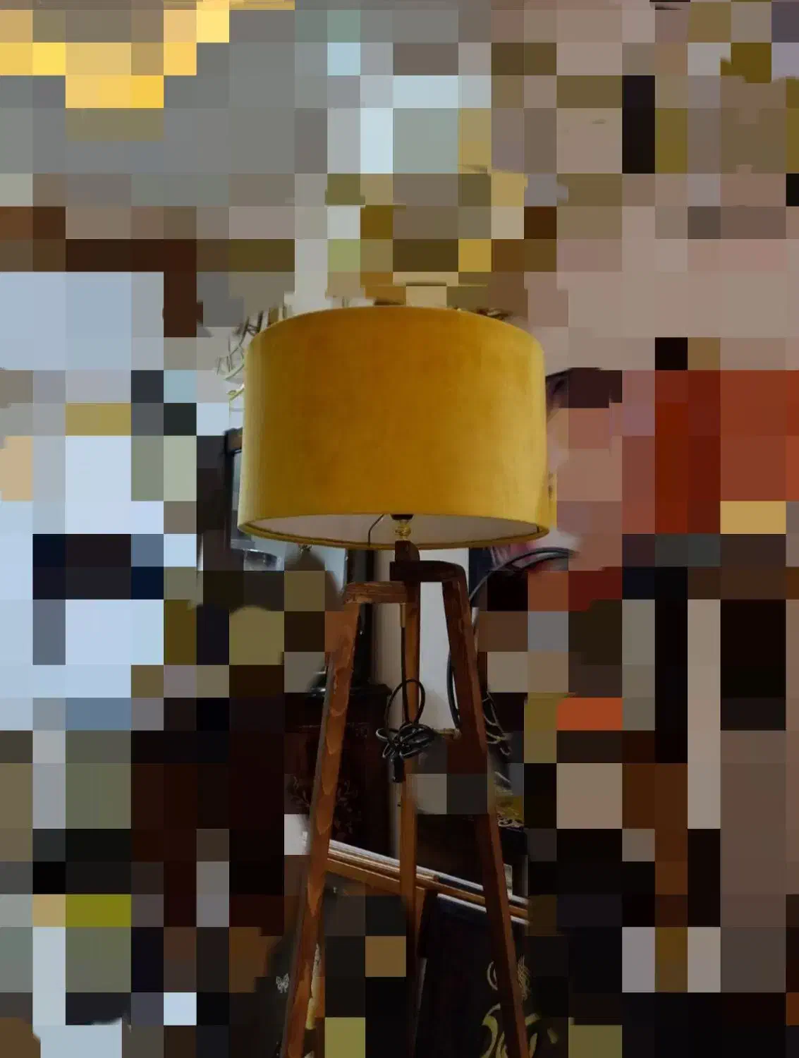 چراغ خواب یا آباژور پایه عصایی ،، شید مخملی|چراغ خواب و آباژور|مشهد, حجاب (شهرک غرب)|دیوار