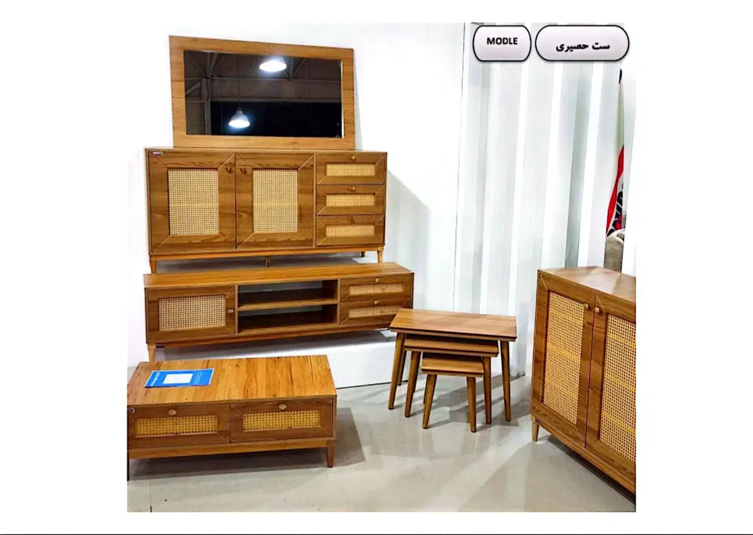 ست حصیری شش تیکه کیفیت شرکتی|مبلمان خانگی و میز عسلی|خمینی‌شهر, |دیوار