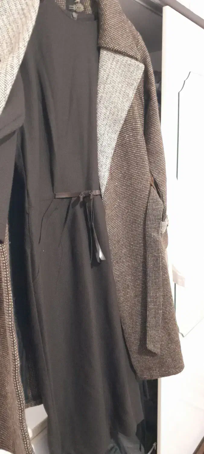 پالتو سارافون آستین بلند قهوه ای|لباس|سلماس, |دیوار