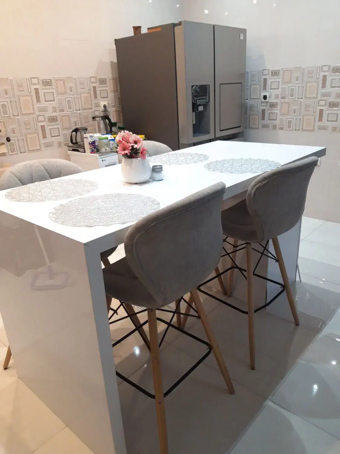 جزیره غذا خوری|میز و صندلی غذاخوری|زنجان, |دیوار