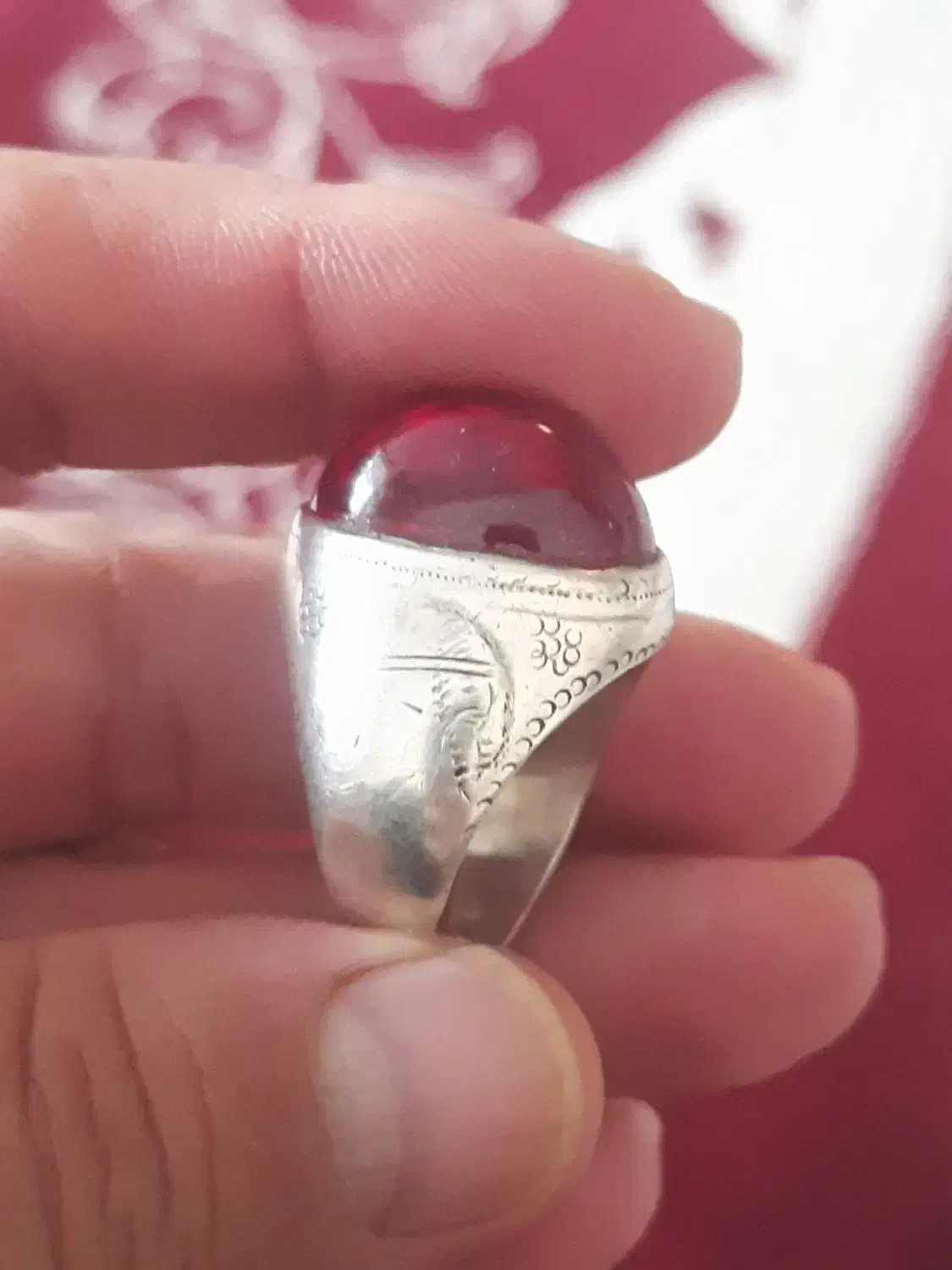 انگشتر عقیق و یاقوت|جواهرات|خمینی‌شهر, |دیوار