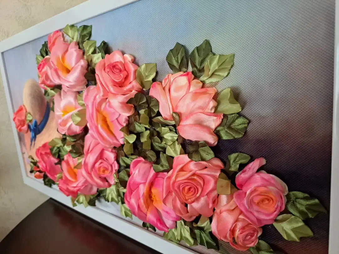 تابلو روبان دوزی|صنایع دستی و سایر لوازم تزئینی|شیراز, نصر|دیوار