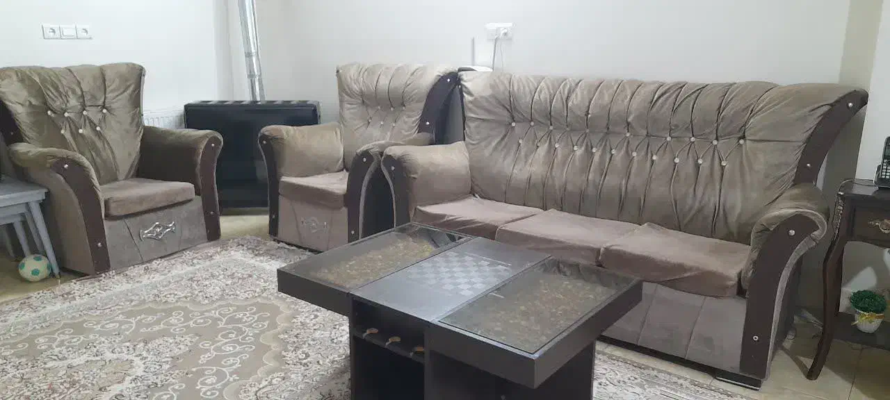 مبل هفت نفره|مبلمان خانگی و میز عسلی|ابریشم, |دیوار