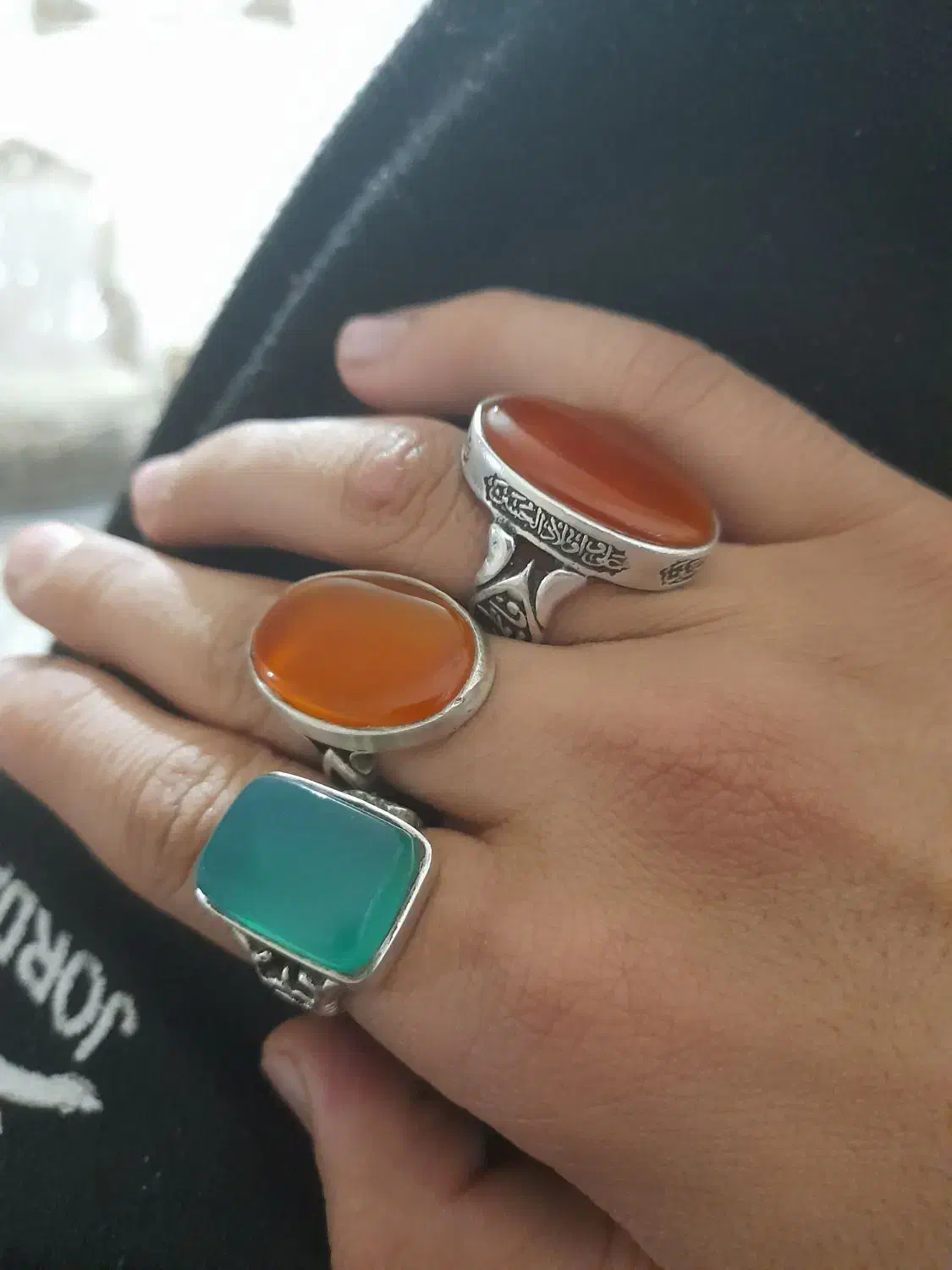 سه عدد انگشتر نقره مردانه|جواهرات|باقرشهر, |دیوار