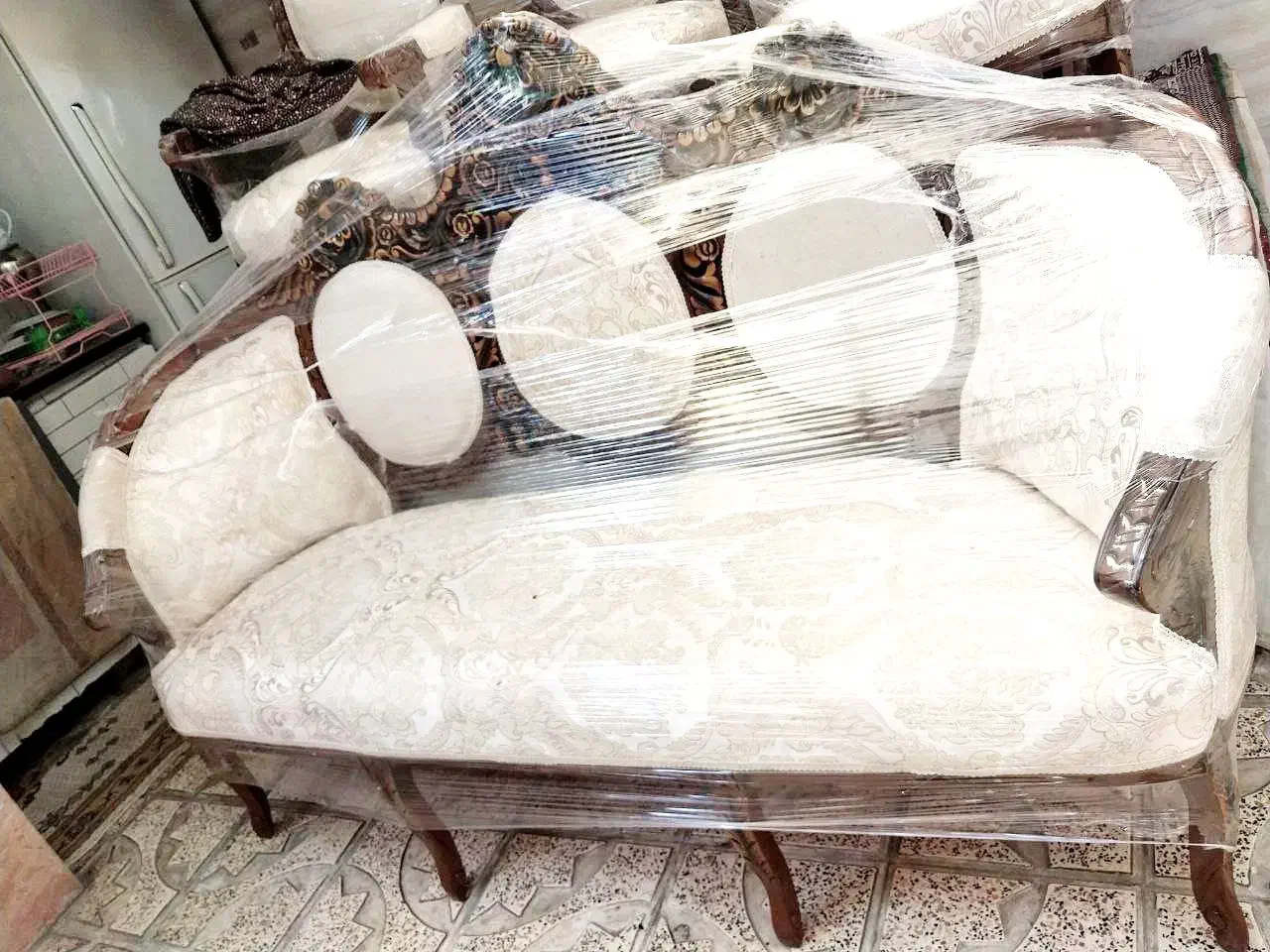 مبلمان سلطنتی 9 نفره راش با پارچه خارجی|مبلمان خانگی و میز عسلی|زنجان, |دیوار