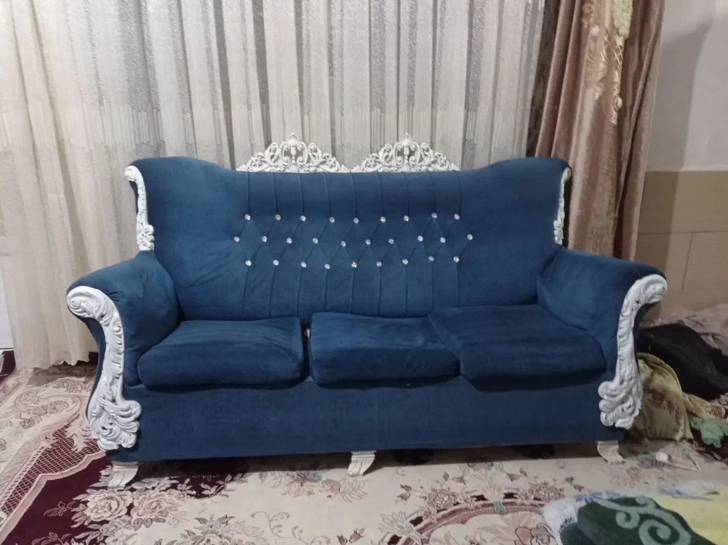 مبل رنگ آبی|مبلمان خانگی و میز عسلی|بوئین زهرا, |دیوار