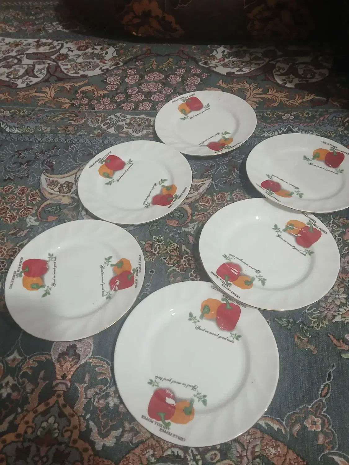 سلام بشقاب شیرینی خوری گل قرمزی و زیر استکان|ظروف سرو و پذیرایی|ایذه, |دیوار