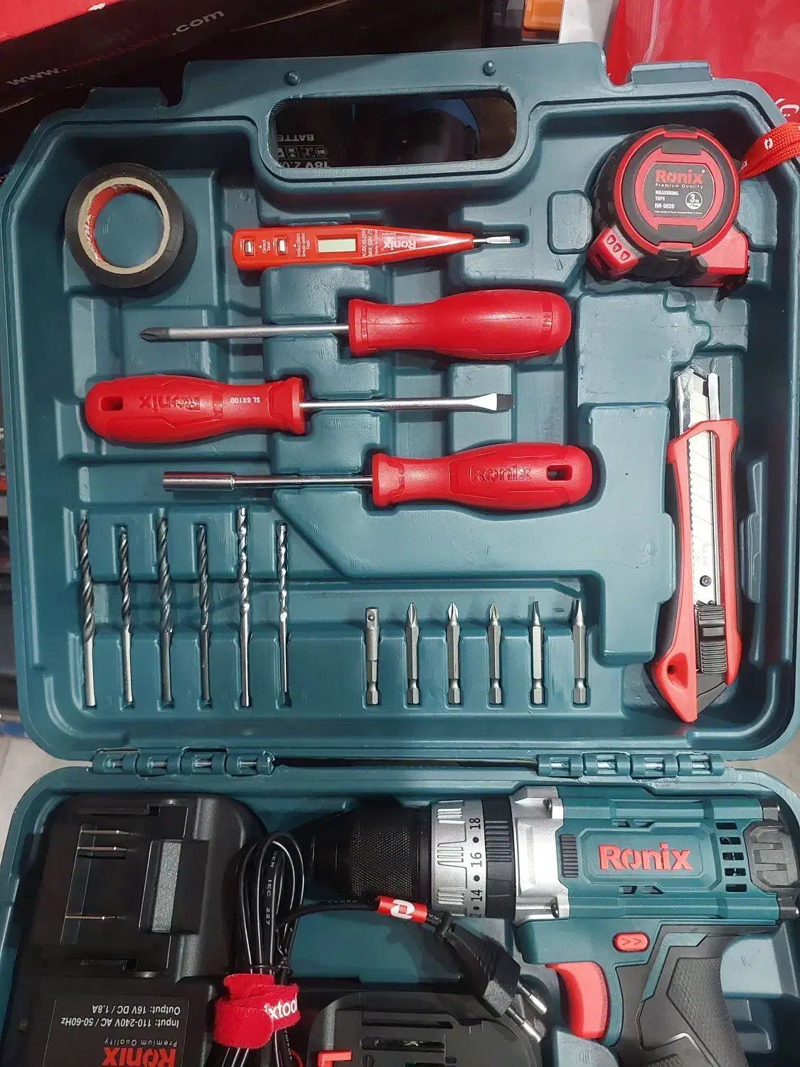 دریل شارژی ۱۶ ولت رونیکس با جعبه ابزار RS 8615|ابزارآلات|شیراز, بازار|دیوار