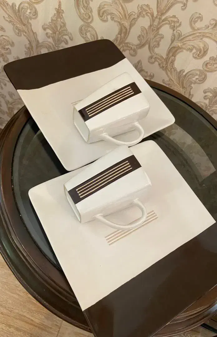 ست دو نفره بشقاب غذاخوری و ماگ همراه|ظروف سرو و پذیرایی|رشت, جانبازان|دیوار