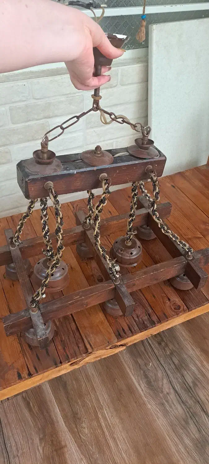 لوستر چوبی|لوستر و چراغ آویز|کرج, کرج نو|دیوار