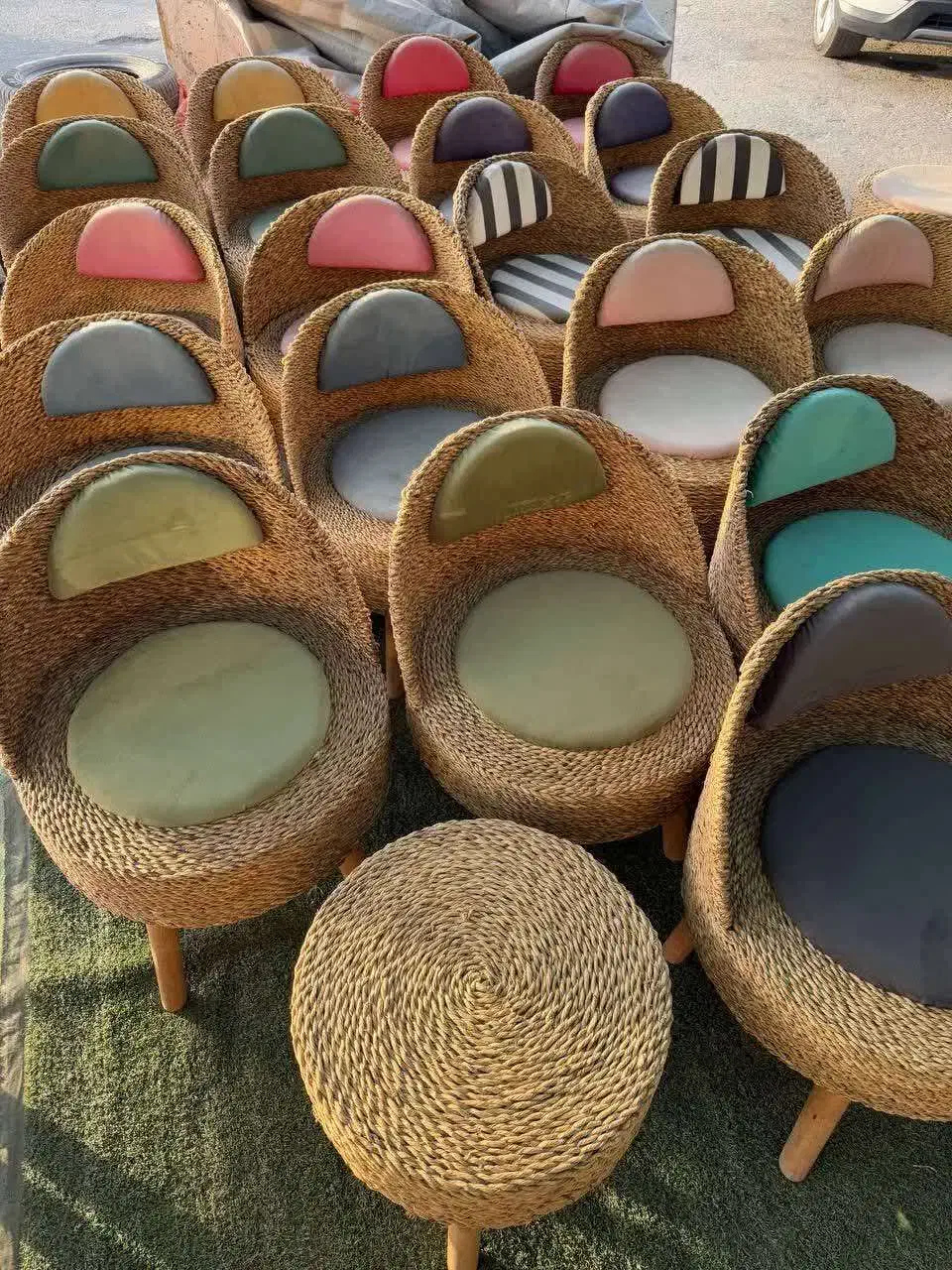 صندلی های حصیری پاف مناسب خانه و تراس|صندلی و نیمکت|مشهد, هدایت|دیوار