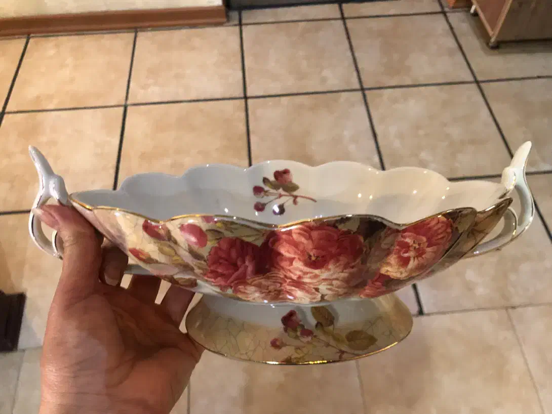 ظروف لمونژ ، گل مرغی ، کریستال قدیمی|کلکسیون اشیاء عتیقه|کرج, عظیمیه|دیوار