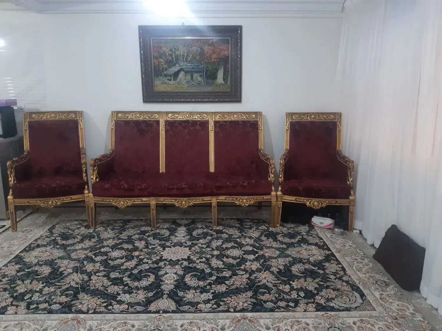 مبل ۵نفره باپارچه ترک وجنس خوب وچوب راش|مبلمان خانگی و میز عسلی|تهران, افسریه جنوبی|دیوار