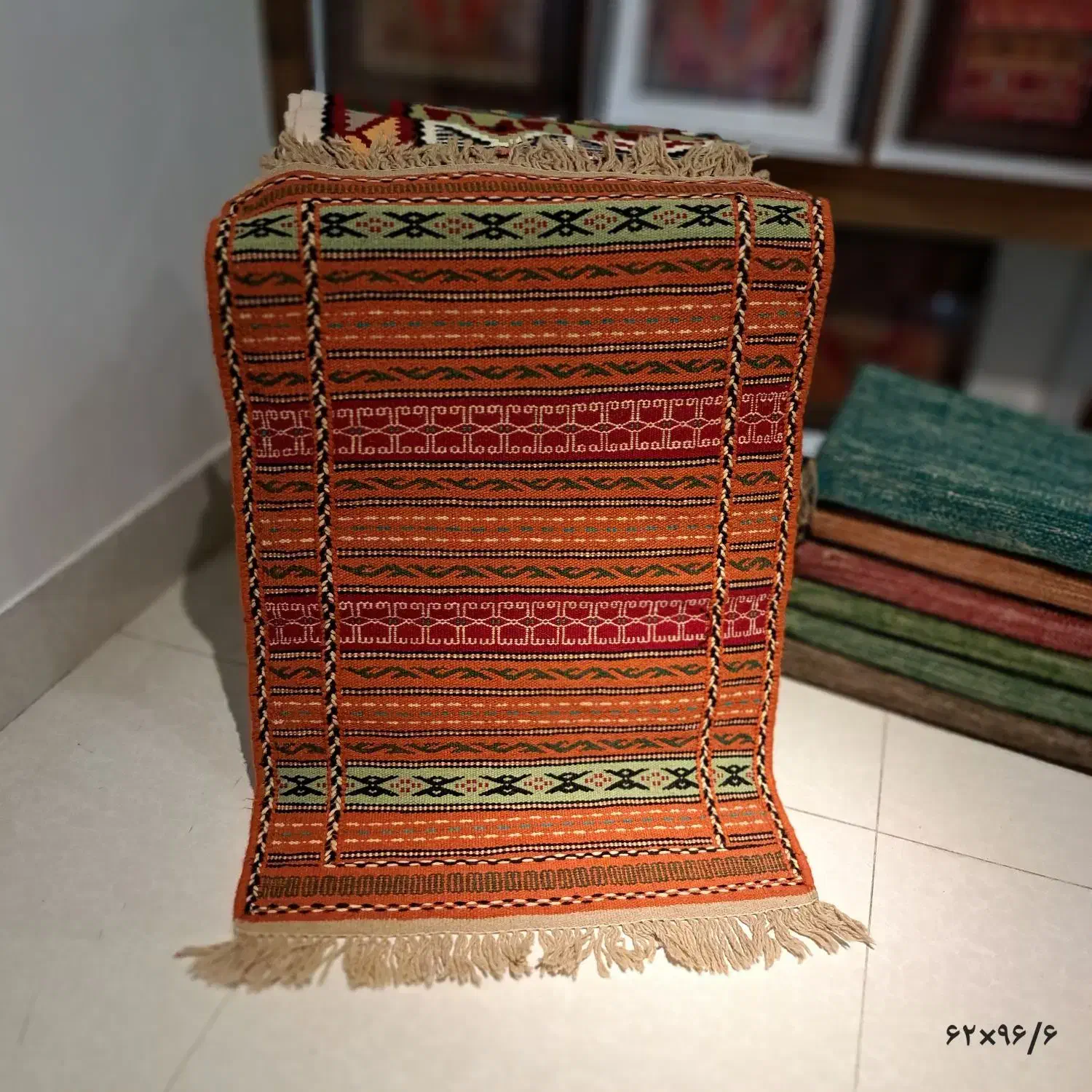 گلیم دستبافت تک رو|گلیم، جاجیم، گبه|اردبیل, |دیوار