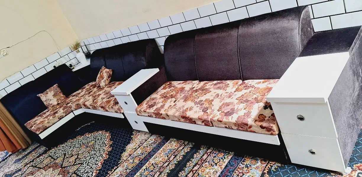 مبلمان ال هفت نفره با میز و باکس|مبلمان خانگی و میز عسلی|دزفول, |دیوار