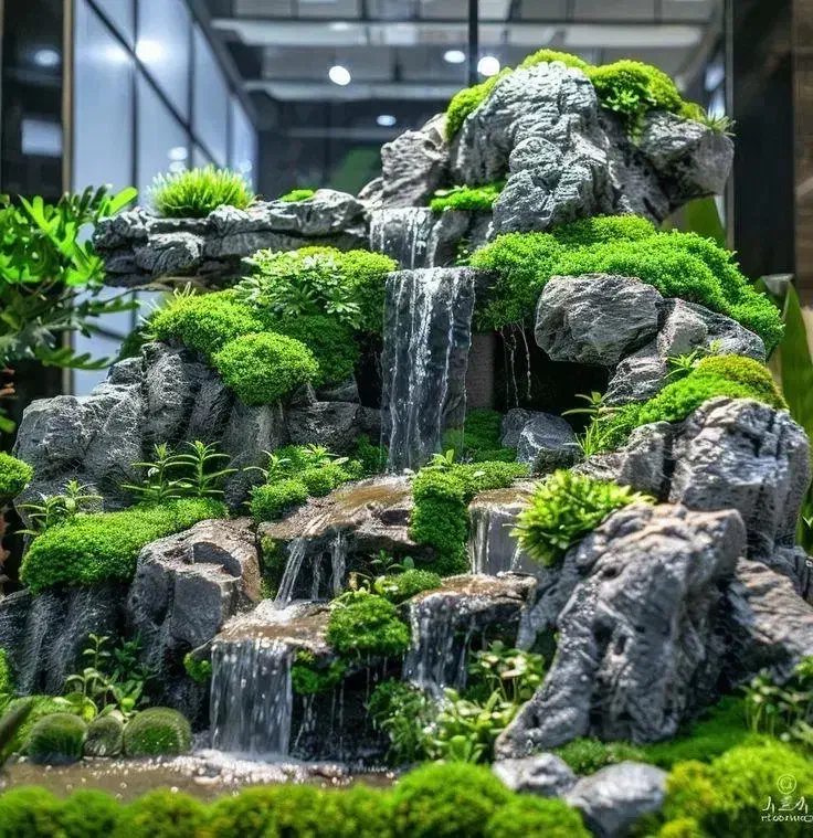 طراحی و اجرای آبنمای جنگل|گل و گیاه طبیعی|لواسان, |دیوار