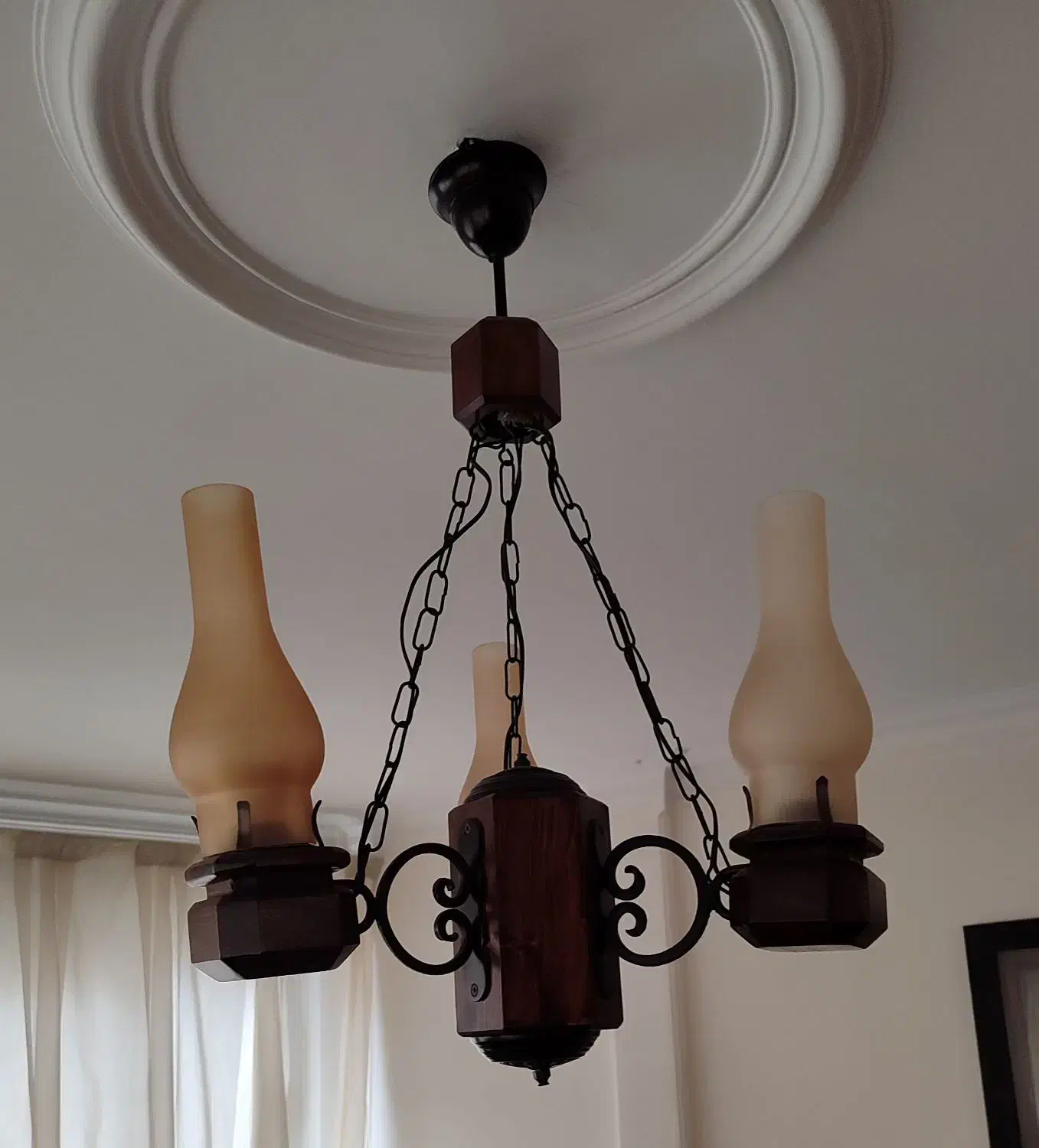 لوستر چوبی|لوستر و چراغ آویز|تهران,  امام زاده قاسم (نیاوران)|دیوار